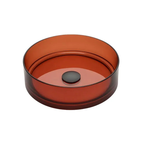 Wow Translucency Round Above Counter Basin Amber Brown